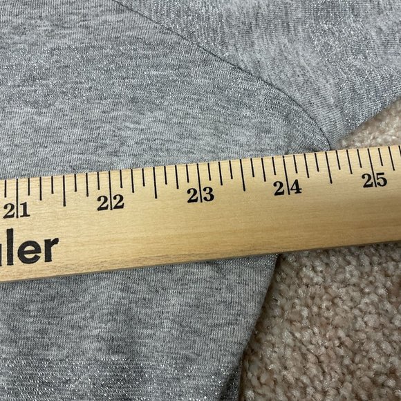 Talbots Woman's Gray Metallic Striped Top Long Sleeve Size 3XP Rayon Blend - Picture 7 of 9